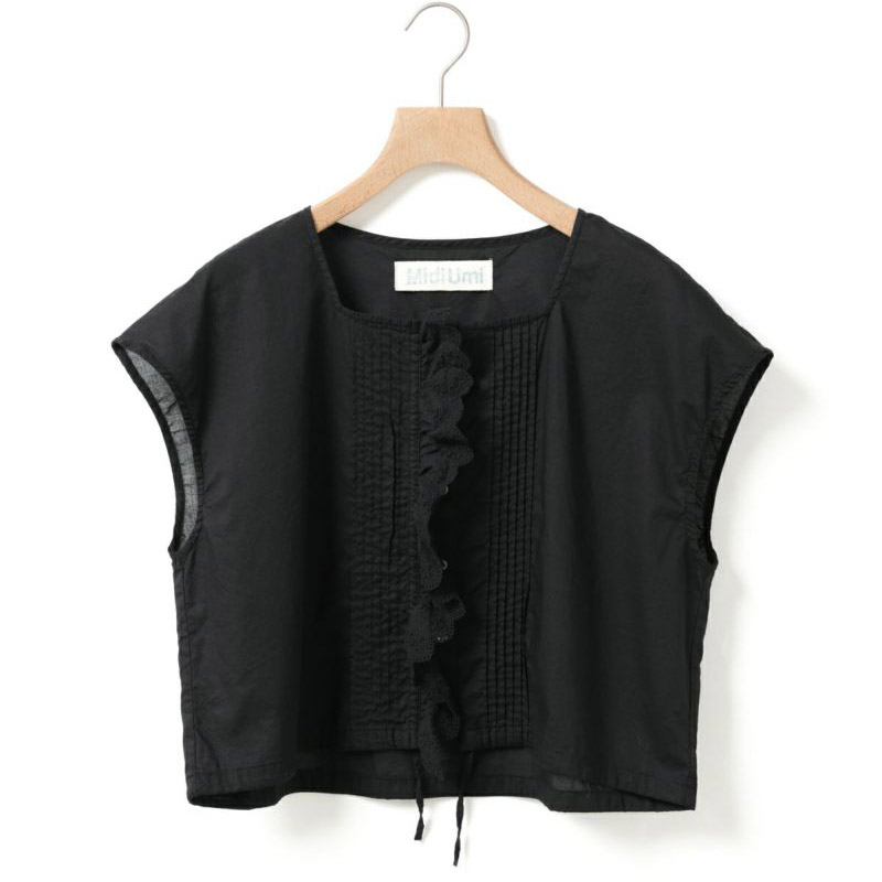 MidiUmi ピンタックレースベスト /BK99